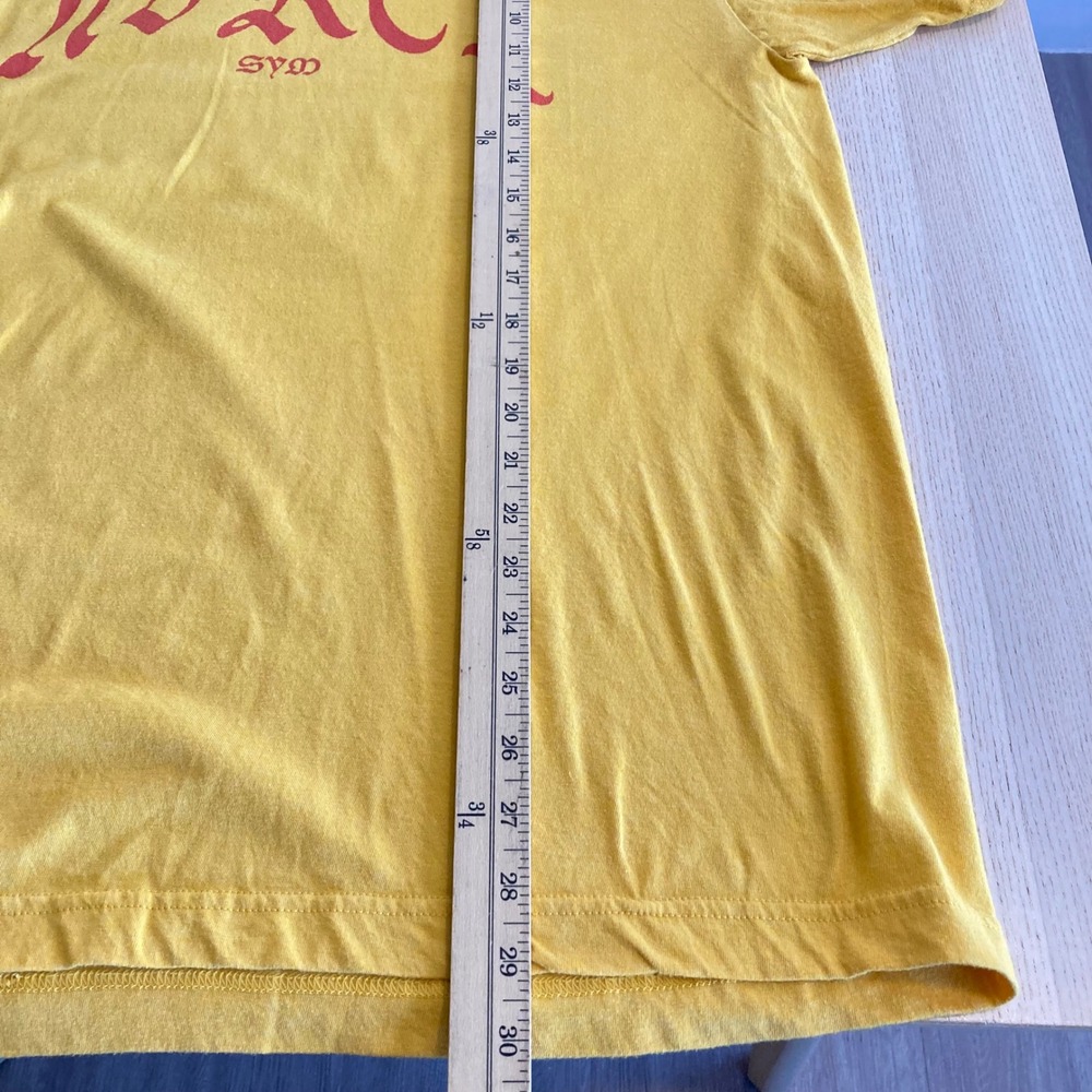 Graphic T Shirt Mens Yellow Skull Print Short Sleeve Tee Size‎ L tultex - Picture 6 of 6